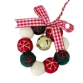 thumbnail image 2 of 10/25/35cm Christmas Wreath Xmas Door Garland Hanging Oranments Vintage Garden Elegant Wool Ball Bell Bow Xmas Tree Decorations, 2 of 5