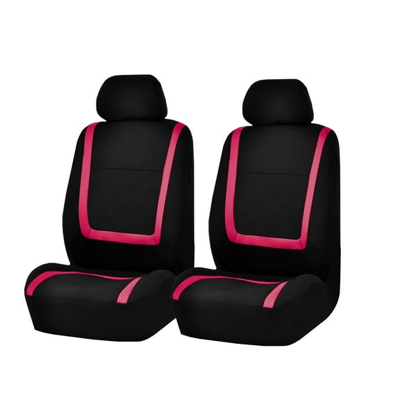 FH Group Car Seat Covers Cloth - Car Seat Covers for Low Back Car Seats with Removable Headrest, Universal Fit - Front Set