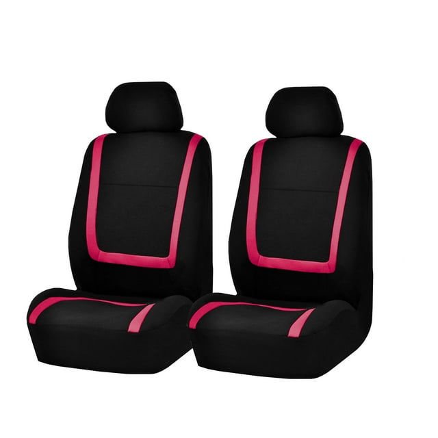 FH Group Unique Flat Cloth Universal Seat Covers Fit For Car Truck SUV Van - Front Seats