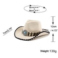 thumbnail image 2 of Large Cowboy Hat for Women,Wide Brim Felt Cowgirl Hat with Classic Hatband, 2 of 4