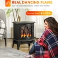 thumbnail image 3 of HOMCOM Electric Fireplace Heater, Fireplace Stove with Realistic LED Flames and Logs and Overheating Protection, 750W/1500W, Black, 3 of 9