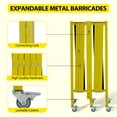 thumbnail image 3 of 19.8 FT Industrial Expandable Metal Barricade, Rotatable & Portable Safety Barrier with a Warning Board and Casters, Retractable Traffic Fence Mobile Safety Barrier Gate Yellow Black, 3 of 7