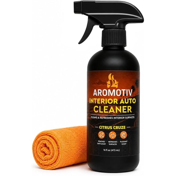 YHH Plant-Based Auto Interior Cleaner with Microfiber Towel for Dashboards Leather Vinyl Glass