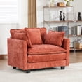 thumbnail image 3 of 41.1" Oversized Single Cloud Sofa Couch, Orange Modern Large Sectional Couches for Living Room, Chenille Fabric Modular Sectional Sofa, Deep Seat Modern Sofas Set, Sofas para Sala, 3 of 8