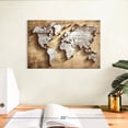 thumbnail image 3 of Elephant Stock Carved Wood World Map Wall Art - Horizontal Canvas Wall Art - Living Room Wall Decor - Map Canvas - Brown And White Decor - 12" x 8", 3 of 8