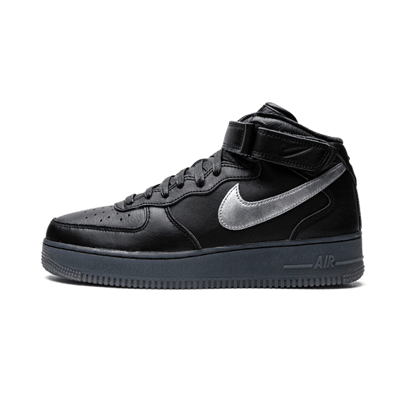 NIKE MENS Air Force 1 Mid "Black / Metallic Silver" DX3061 001 DX3061 001 from Stadium Goods