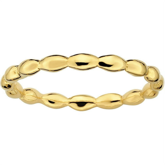 Sterling Silver Gold-Plated Rice Ring