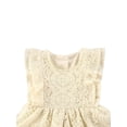 thumbnail image 3 of Franhais Newborn Baby Girls Summer Romper, Infant Solid Color Ruffle Sleeveless Jumpsuit with Lace, 3 of 8