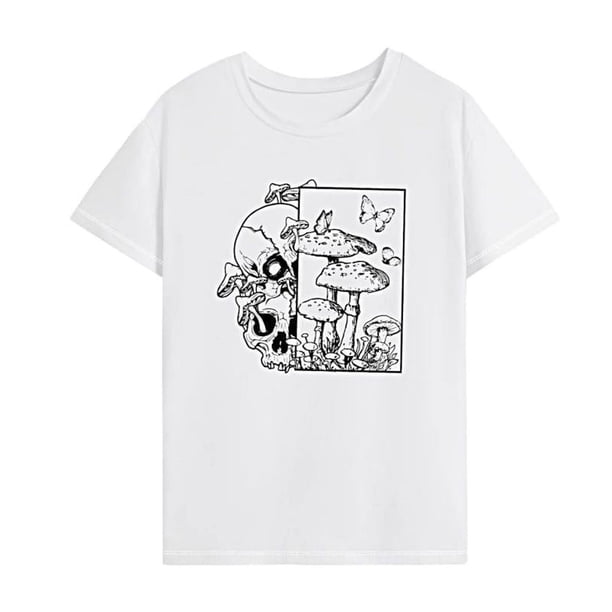 Camiseta de mujer, Camiseta de cuello redondo, Mujer, Manga corta, Top para uso diario SG