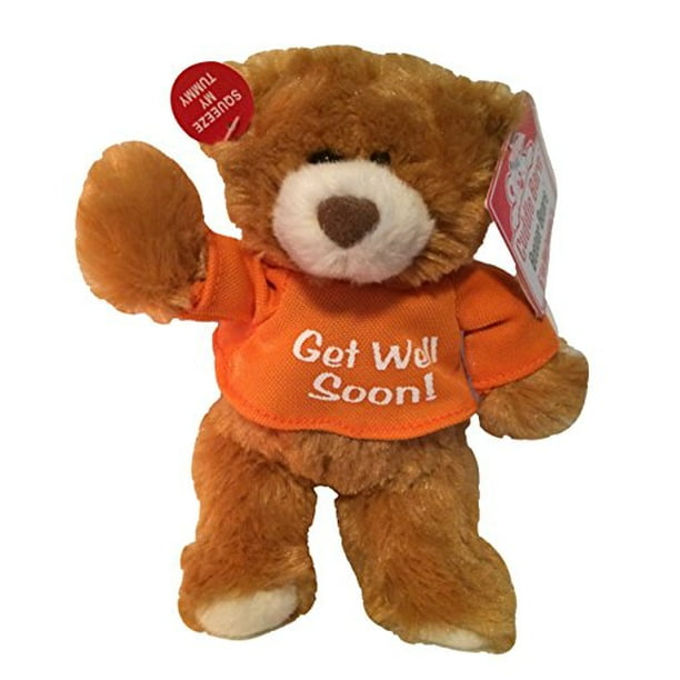 Cuddle Barn Better Bear Plush Toy Get Well Soon - Orange 