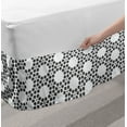 thumbnail image 2 of Grey and White Bed Skirt, Abstract Pattern with Flowers Forming a Contemporary Grid, Elastic Bedskirt Dust Ruffle Wrap Around for Bedding Decor, 4 Sizes, Charcoal Grey with White, by Ambesonne, 2 of 2