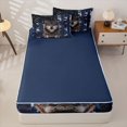 thumbnail image 4 of Homewish Blue Camo Us Flag Wolf Print Zipper Full Size Comforter Sets with Fitted Sheet and 2 Pillowcases,Patriotic Wildlife Zipper Bedding Set For Men And Women,Reversible,4-Piece, 4 of 7