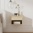 thumbnail image 7 of Joyyskill Mid Century Modern Floating Nightstand Set of 4, Wall Mounted End Table with Drawer and Open Compartment Wooden Bedside Night Stand Small Storage Cabinet, Light Oak, 7 of 7