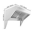 thumbnail image 2 of KFFKFF 4FT Stainless Steel Exhaust Hood for Commercial Use, Suitable for Food Trucks and Concession Trailers, Features 2 Removable U-shaped Grease Filters, Durable and Resists Corrosion, 2 of 9