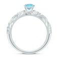 thumbnail image 2 of Rosec Jewels Natural Aquamarine Diamond Engagement Ring for Women - Vintage Style Ring - 6 mm - AAA Quality - with Jewelry Box, 10K White Gold, US 11.50, 2 of 8