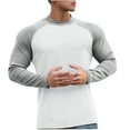 thumbnail image 5 of Dagegui Men's Crew Neck Baseball Shirts Patchwork Raglan Long Sleeve Tops Cotton Pullover Slim Fit Running Athletic Tee Gray XXXL, 5 of 5