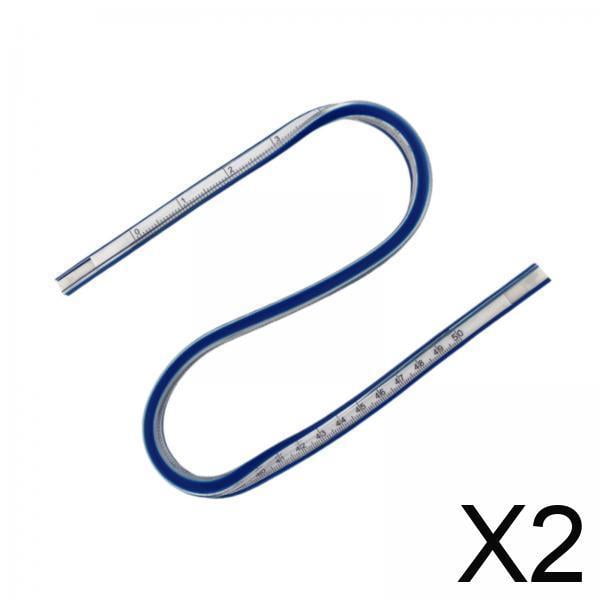 2 Reglas Curvas Flexibles Para Gráficos De Pintura A Medida, 50 Cm