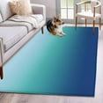 thumbnail image 2 of Area Rugs for Living Room 4x6 Ft, Teal Blue Ombre Non Slip Area Rugs for Kitchen Bedroom Entryway, Modern Abstract Art Gradient Aesthetics Washable Carpet Runner Rug Floor Mats for Bedroom, 2 of 9