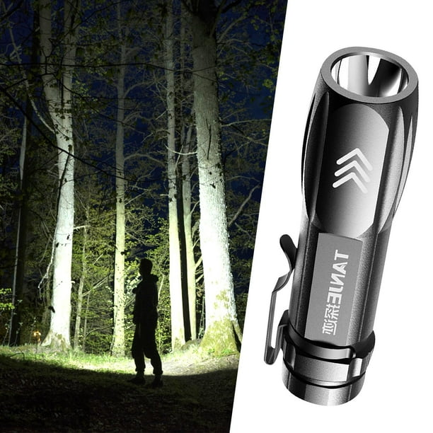Linterna LED USB recargable - Mini linterna portátil de alto lumen | Uso en exteriores y en el hogar | Alcance de iluminación de 100 m | IP64 a prueba de agua | Construcción de aluminio ABS