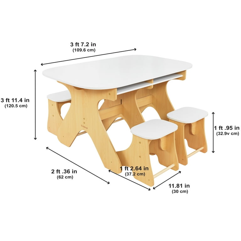 Kidkraft 4pc table with primary benches and bin set hotsell