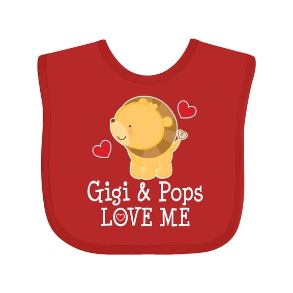 Inktastic Gigi and Pops Grandson Lion Boys Baby Bib