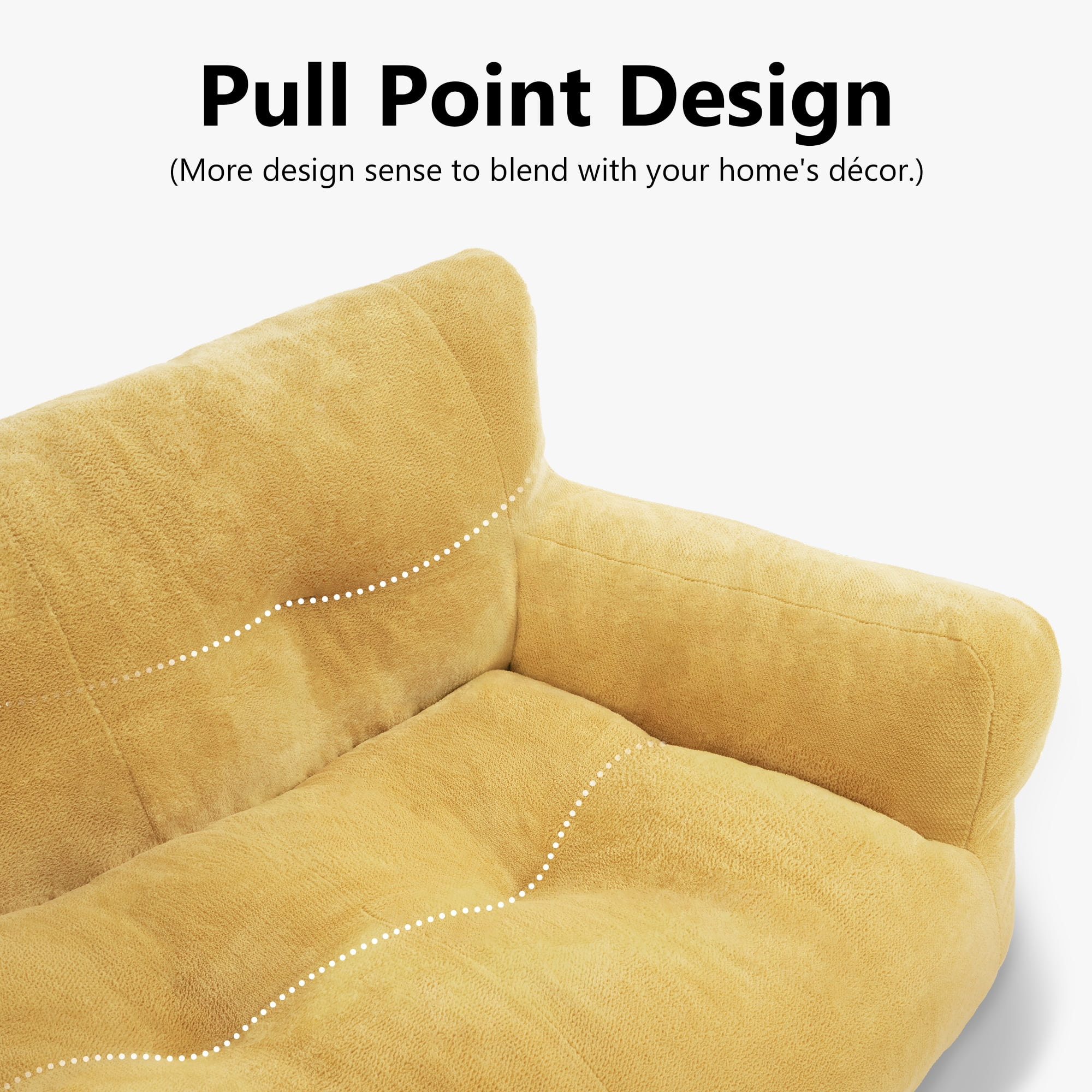 MCombo 43.3'' Large Pet Couch Dog Sofa Bed, Support up to 100lbs, No Assembly Need, Yellow