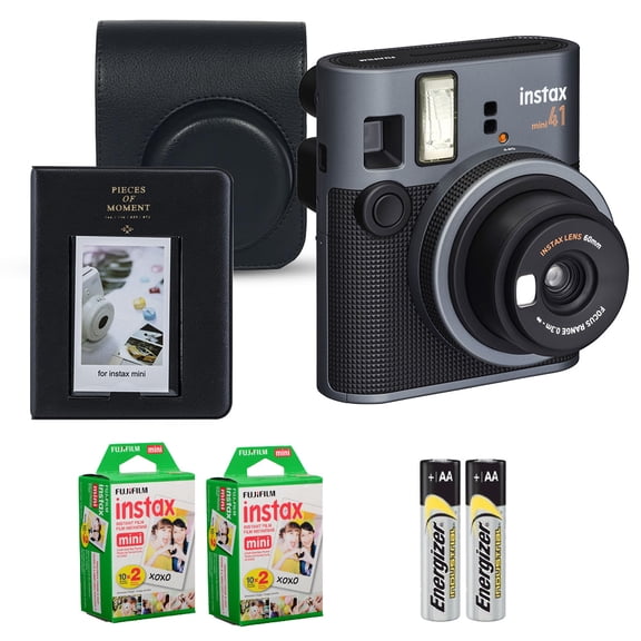 Fujifilm Instax Mini 41 Instant Film Camera (Black)   Case   Instax Mini Instant Film (40 Sheets)   Mini Photo Album
