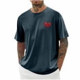 thumbnail image 1 of Plebaso T-Shirts Graphiques pour Hommes Manches Courtes Décontractées Chemises Surdimensionnées Imprimé Col Rond T-Shirt d'Été Ample, 1 of 4