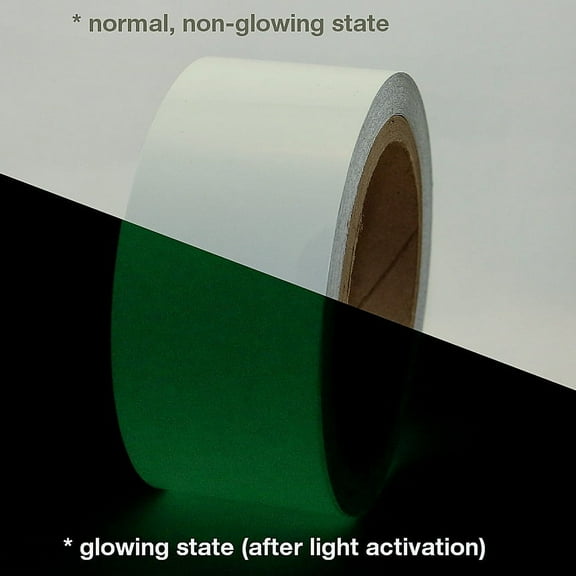JVCC Glow in the Dark Tape [6 Hour] (GLW): 4 in. (96mm actual) x 30 ft. (Luminescent Lime Green)