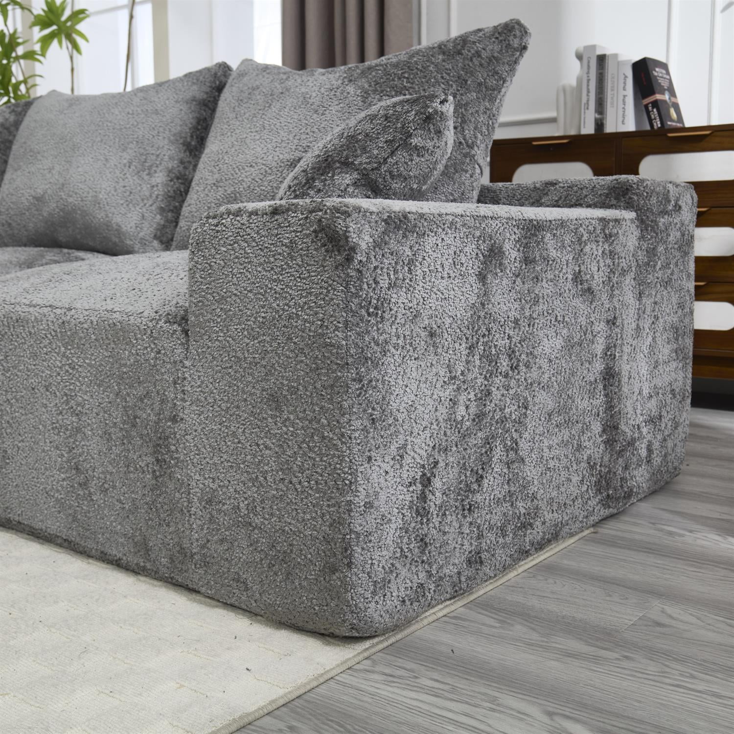 Demi Bonn 67" Premium Fabric Sofa, Cozy 2-Person Couch for Living Room and Office, Comfort Style Lazy Leisure Seat, Gray