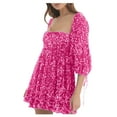 thumbnail image 1 of Jusqu'à 65 % de Réduction! Robes de Mode d'Été pour Femmes 2024 Grande Taille Robe Décontractée à Paillettes pour Fête Danse Manches Courtes, 1 of 6