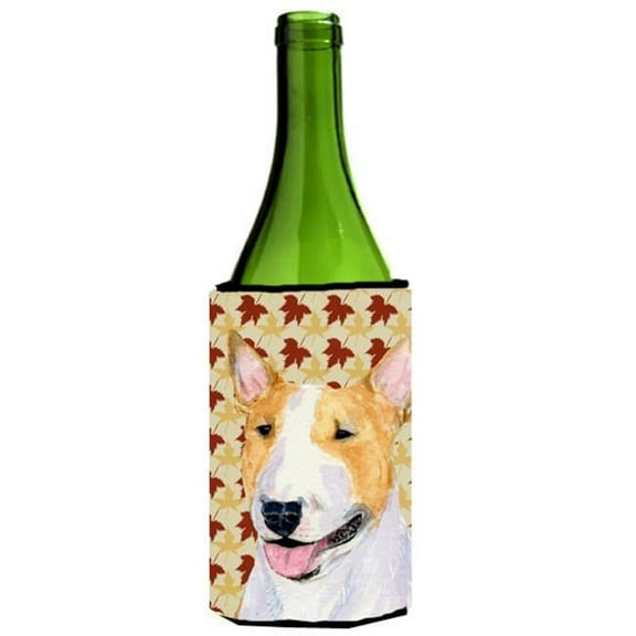 Bull Terrier Fall Leaves Portrait Wine bottle sleeve Hugger