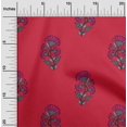 thumbnail image 1 of oneOone Cotton Silk Bright Red Fabric Floral Block Craft Projects Decor Fabric Printed By The Yard 42 Inch Wide, 1 of 4
