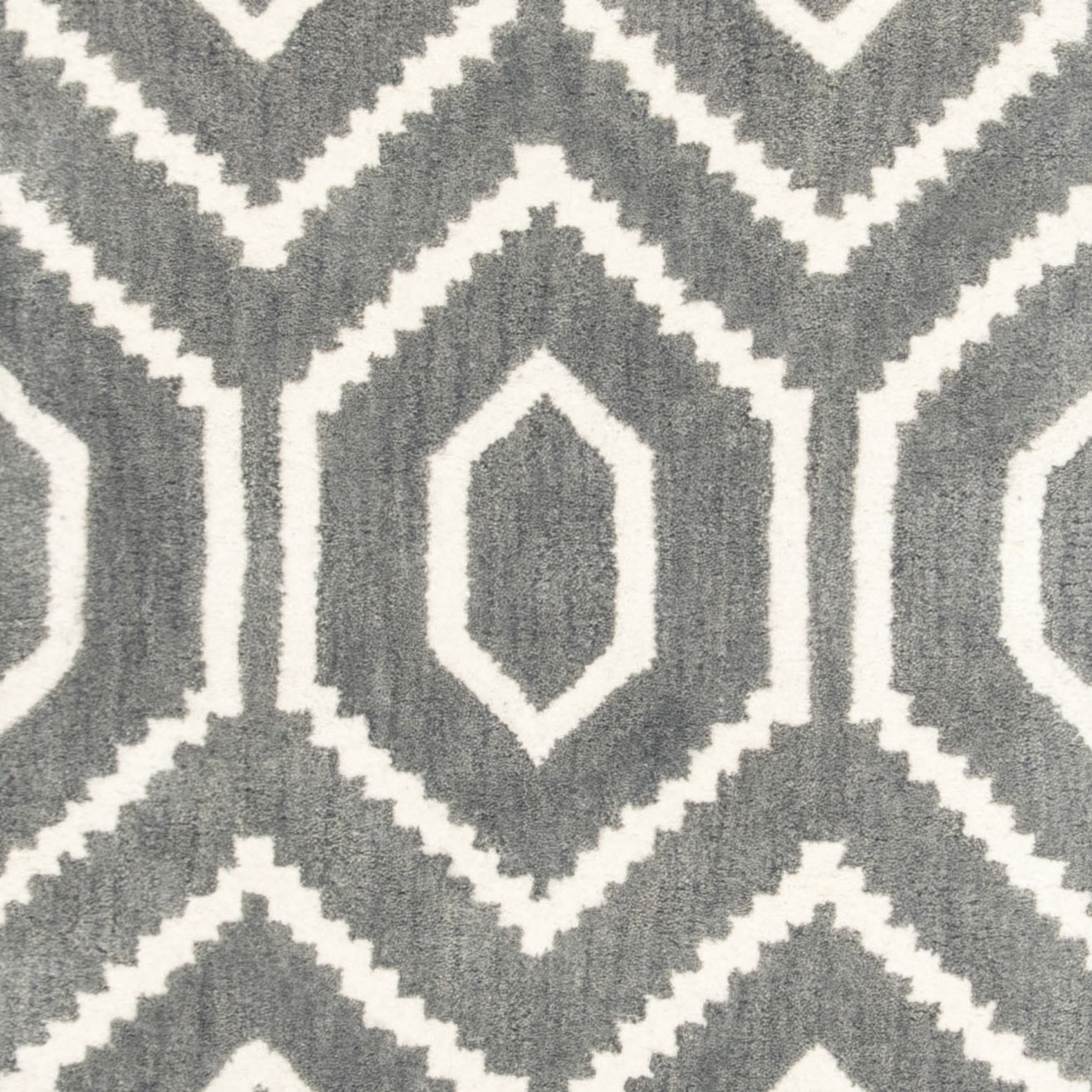 SAFAVIEH Himalaya Diarmait Geometric Wool Runner Rug, Dark Grey/Ivory, 2'3" x 8'