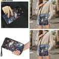 thumbnail image 3 of ZUXONGSY Abstract Cat Daisy Flower Galaxy Print Women's PU Leather Crossbody Satchel & Wallet Set, Multi-Pocket Hobo Purse with Adjustable Shoulder Strap for Shopping Work Business, 3 of 5