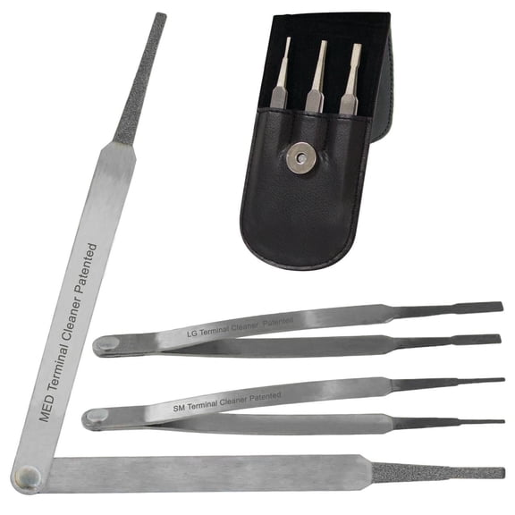 IPA 3 Piece Diamond-Tip Electrical Terminal Cleaners (Patented)