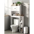 thumbnail image 5 of Over The Toilets Storage Cabinets Space Saver Toilet Bathroom Cabinet with Adjustable Feet Pad,white, 5 of 9