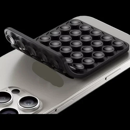 Suction Cup Phone Case Mount Double-Sided Silicone Sticky Phone Stand Holder Blk