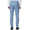 thumbnail image 3 of INSPIRE CHIC Men's Formal Color Block Slim Fit Flat Front Plaid Dress Pants, 3 of 6