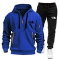 thumbnail image 3 of Ropa deportiva de moda 2024, pantalones y sudaderas con forro polar y cremallera, conjunto de dos tallas para hombre, sudadera con capucha, chándal, pieza con cremallera, sudadera con capucha S-3XL, 3 of 5