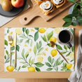 thumbnail image 2 of Pastoral Lemon Placemats Set of 4 Summer Botanical Leaves Watercolor Place Mats Indoor Wipeable Table Mats Washable Cloth Dining Table Placemats for Kitchen Holiday Party Home Decor 13x19 Inch, 2 of 9