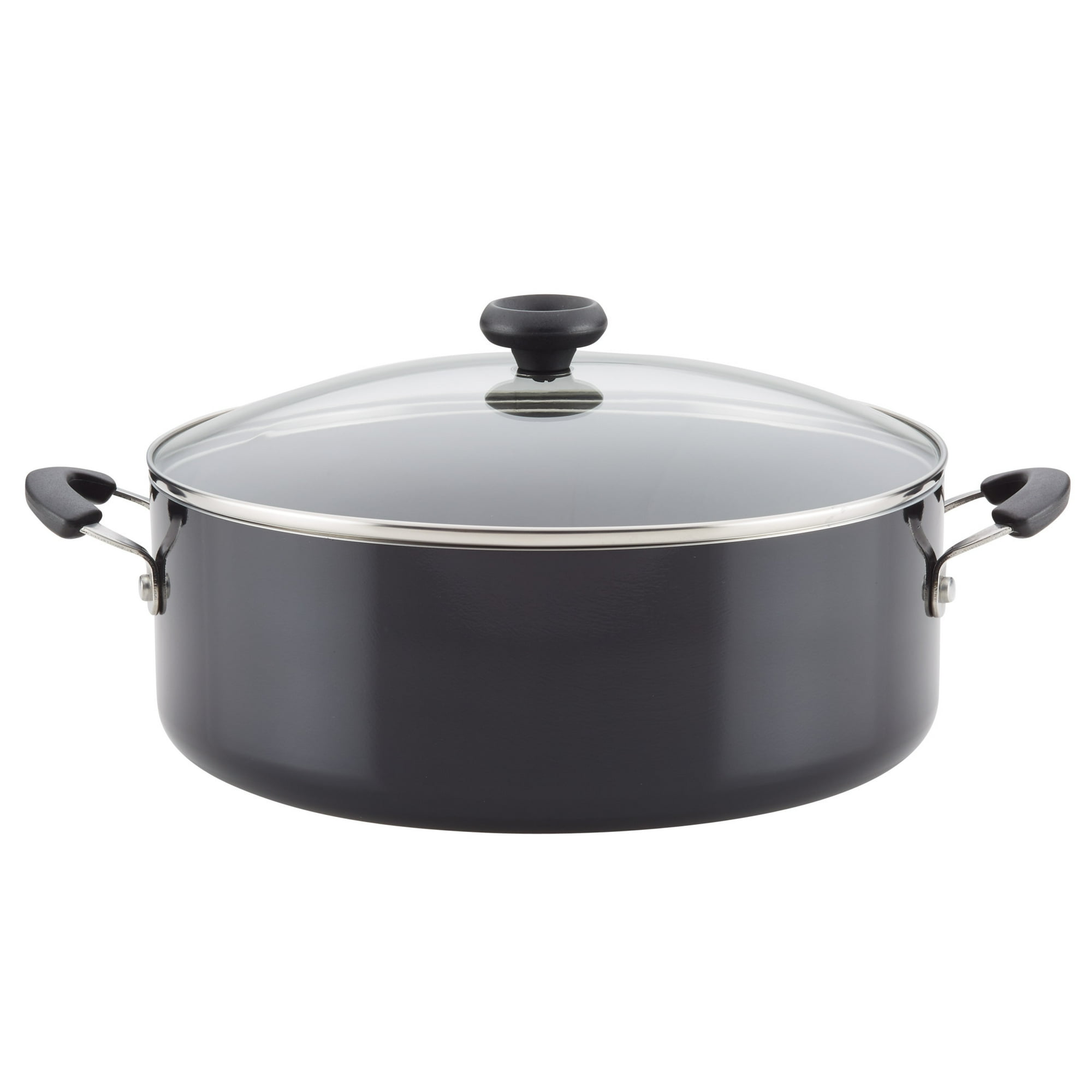 Farberware Easy Clean 8 qt Nonstick Covered Stockpot, Dishwasher Safe, Black