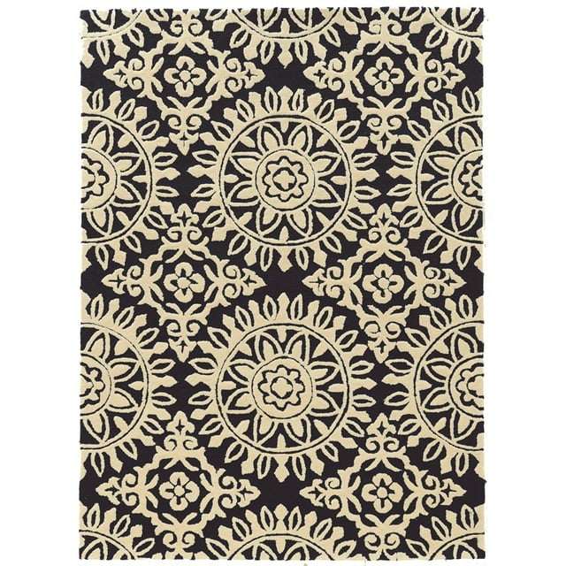 Linon Trio Melinda Hand Tufted Polyester 1'10"x2'10" Rug in Navy