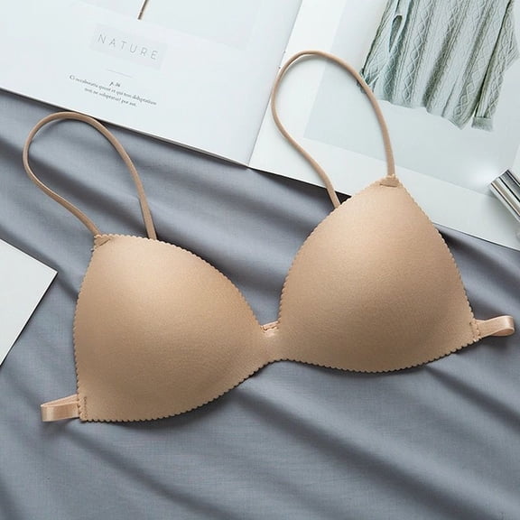 opvise Women Bra Back Closure Spaghetti Straps Seamless Wireless Breast Support Breathable Thin Shoulder Strap Black