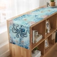thumbnail image 6 of Table Runners 108 Inches Long Dress Scarves, Coastal Octopus Blue Farmhouse Coffee/Dining/Kitchen Table Runner for Living Room, Summer Beach Nautical Coral Starfish 13x108 Inch, 6 of 9