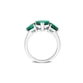 thumbnail image 5 of 3.00 Carat (Ctw) Lab-Created Three Stone Emerald Heart Ring in Sterling Silver for Women, 5 of 6