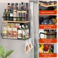 thumbnail image 4 of Especiero Magnético para Refrigerador con Repisa de Madera, Organizador de Cocina para Frutas, Verduras, Especias, Estante de Almacenamiento Magnético con 4 Ganchos para Cocina, 4 of 7