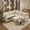 Beige, variant on Howcool Modular Sectional Sleeper Sofa, 81" L-Shaped Oversized Cloud Couch with Pull-Out Bed, 5-Seat Corduroy Sofa with Storage Chaise, USB Charging and Cup Holders for Living Room Apartment,Beige