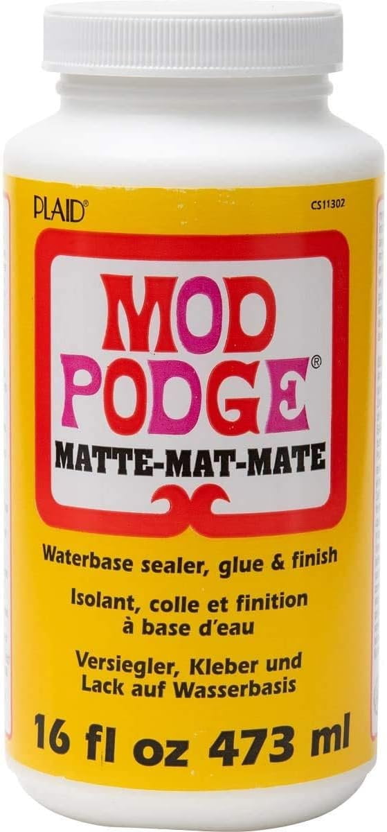 Mod Podge Complete Decoupage Kit-Two 16oz Bottles Waterbase Sealer/Glue Matte Gloss Finish with 4-pk Foam Brush Set, Clear