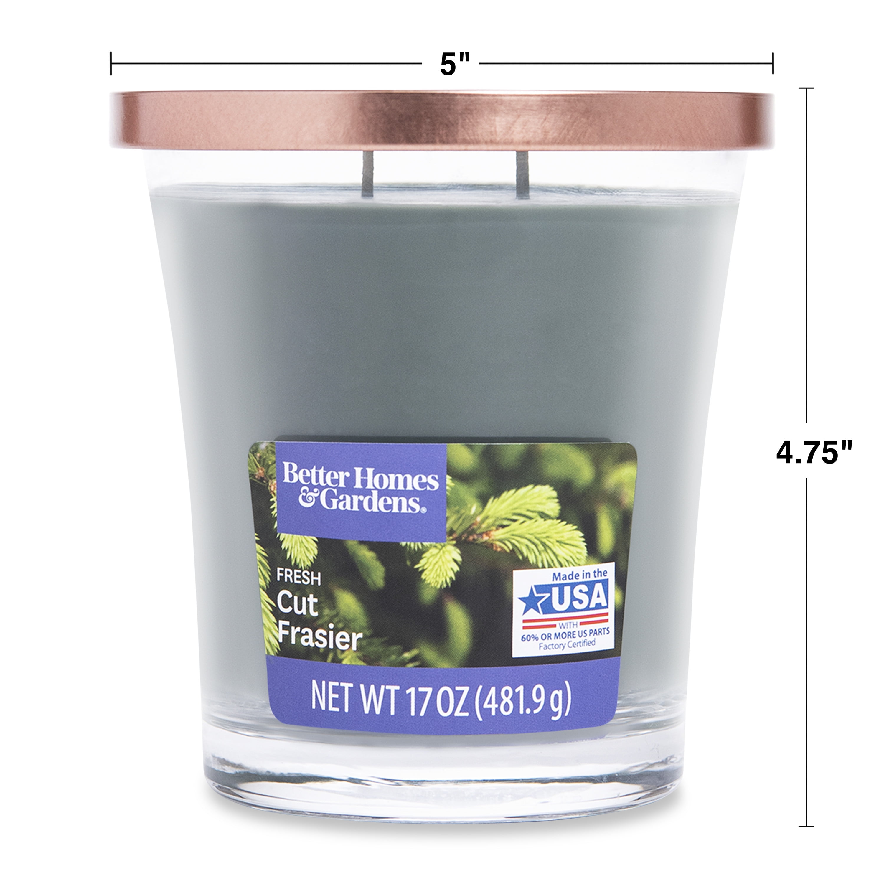 Better Homes & Gardens 17oz Fresh Cut Frasier Scented 2-wick Jar Candle